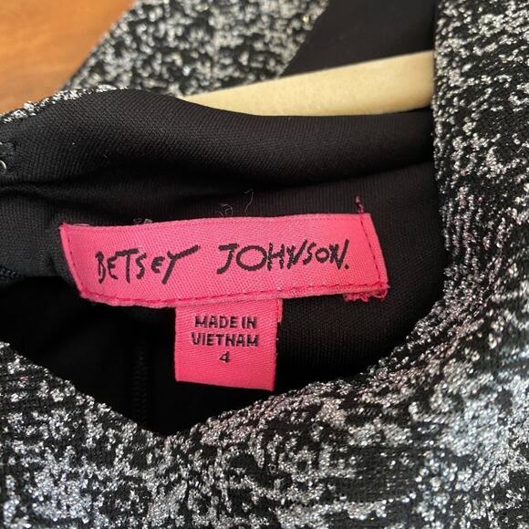 Betsey Johnson Black and Silver Metallic Dress - Picture 3 of 6